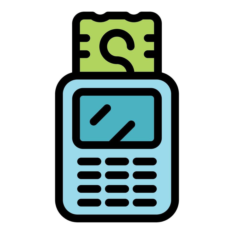 Pos terminal accepting contactless payment using nfc technology vector