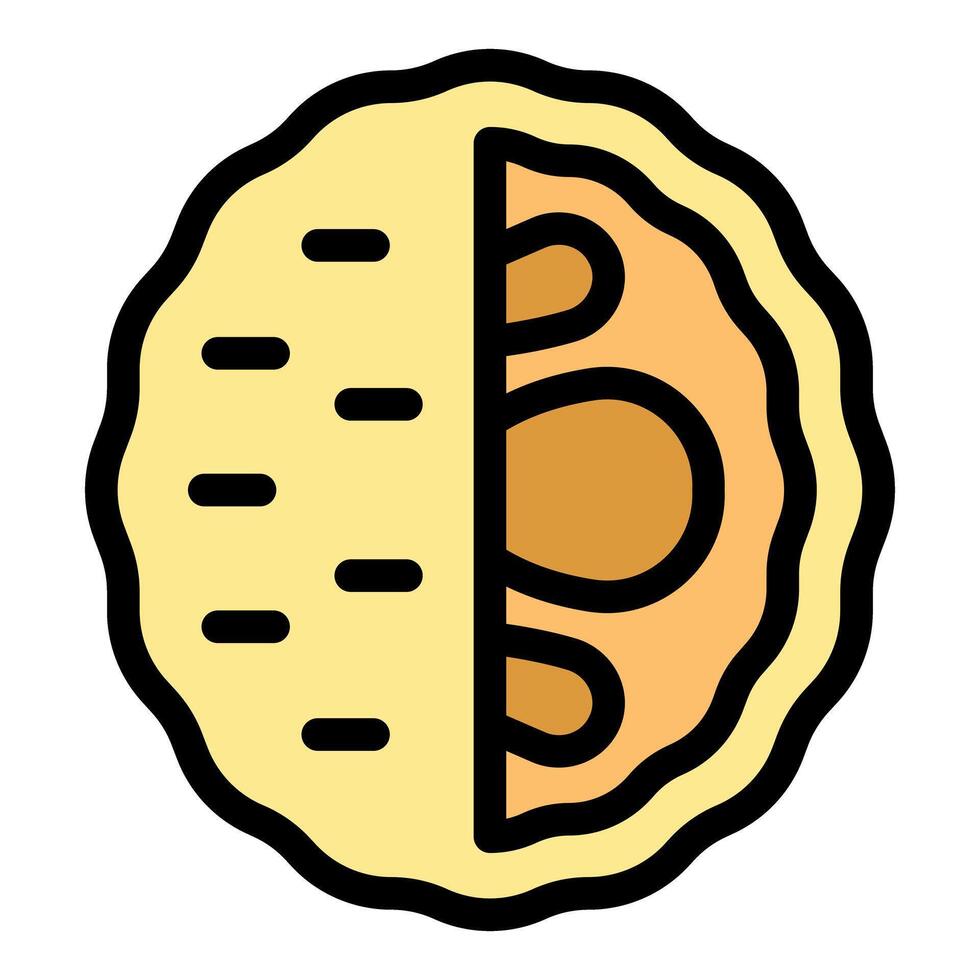 Half mooncake showing filling icon thin line illustration vector