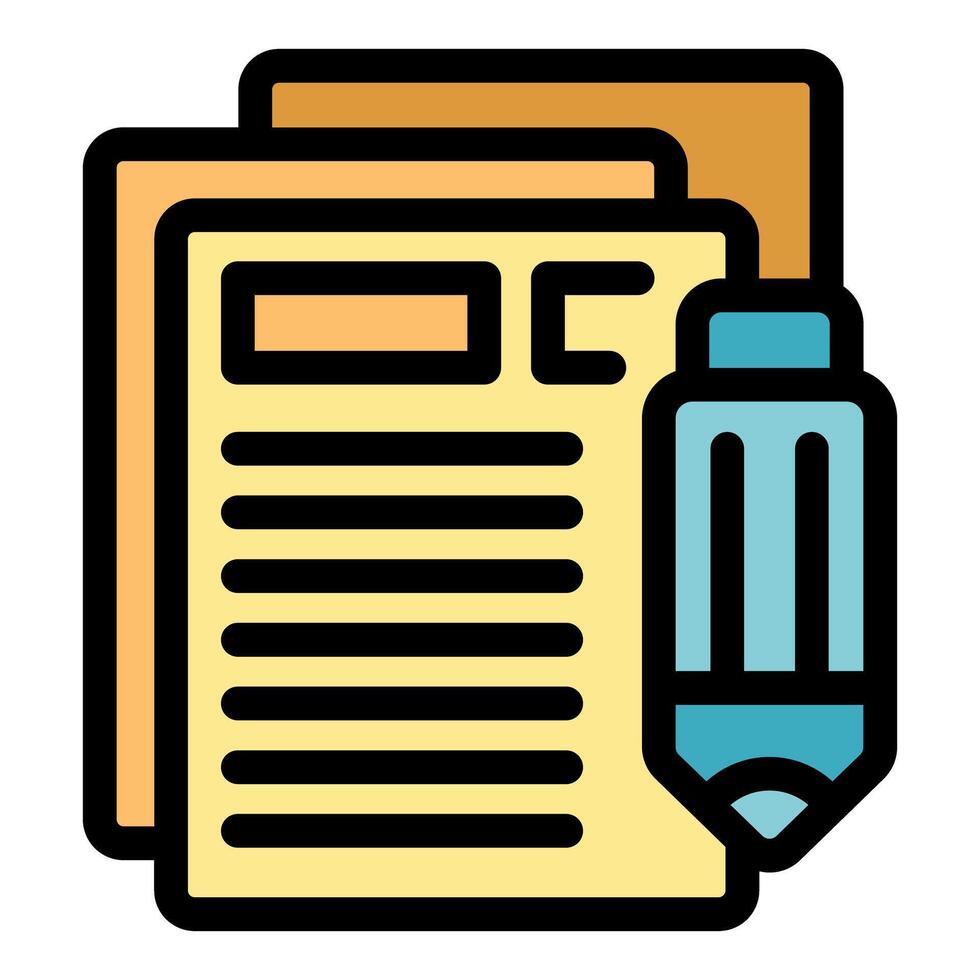 Pencil taking notes on paper representing copywriting concept vector
