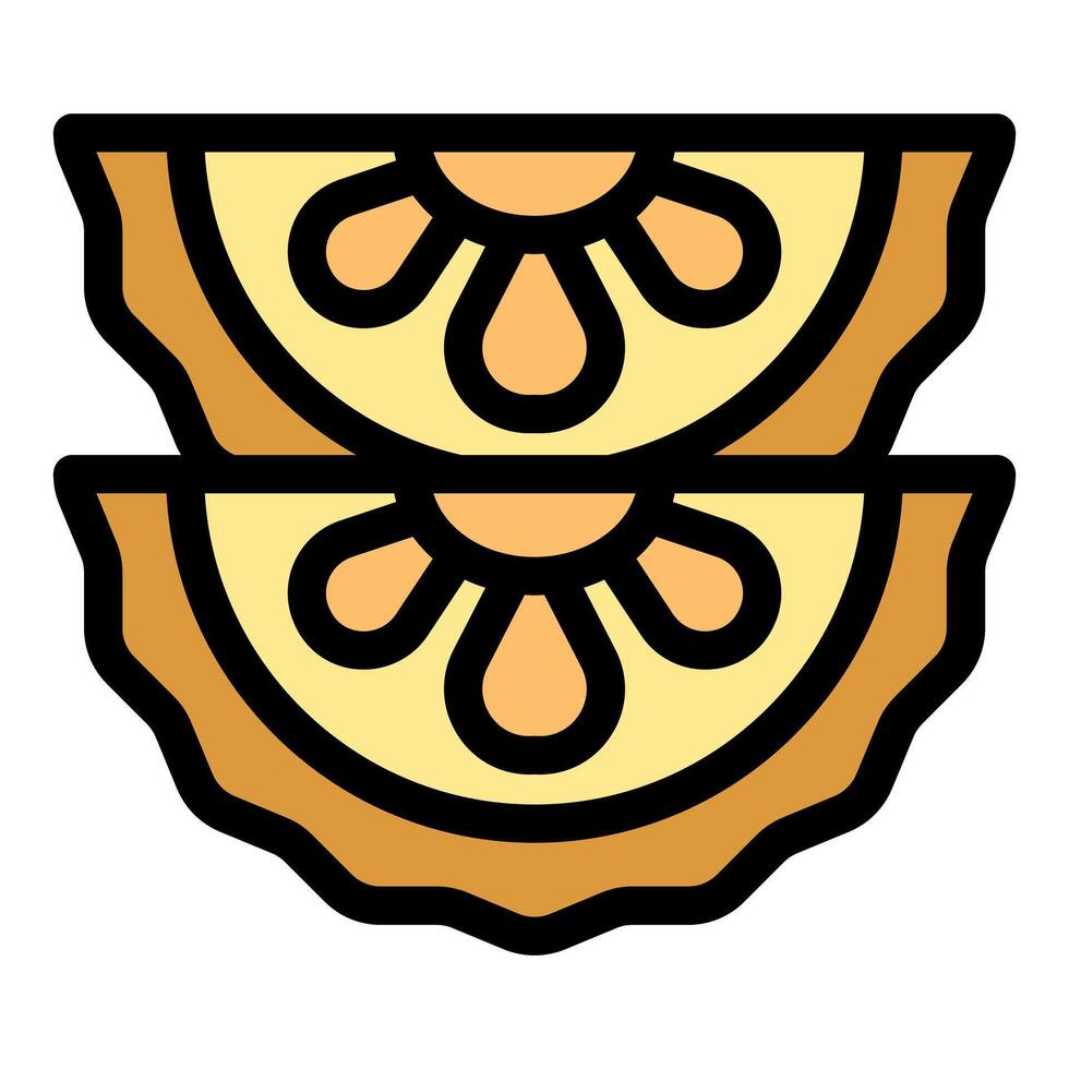Sliced jackfruit showing its seeds and flesh icon vector