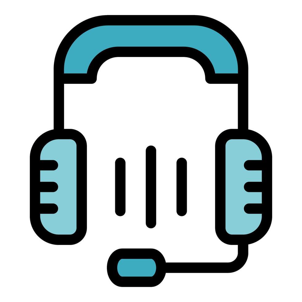 Support service headset icon with soundwaves representing talking vector