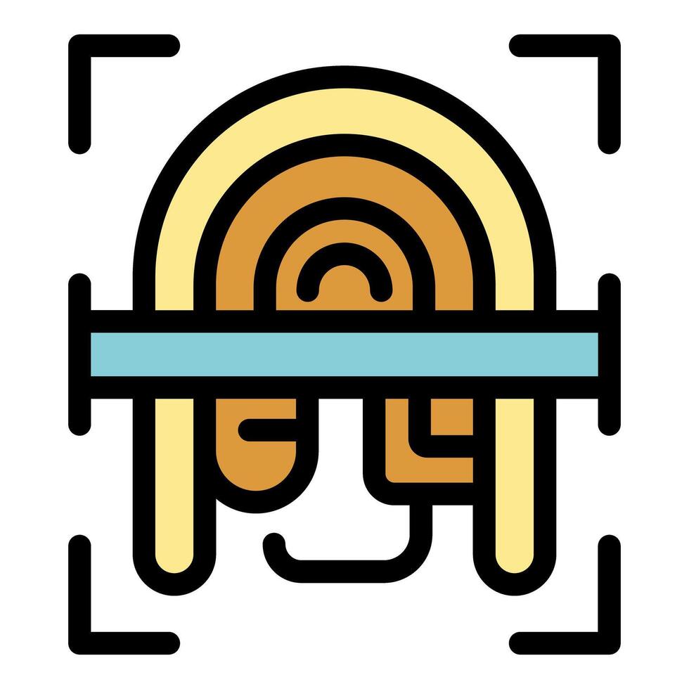 Fingerprint scanner recognizing person for security access control vector