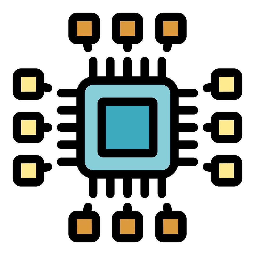 Microchip receiving and transmitting data through circuit paths vector