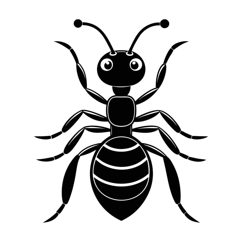 Whimsical Ant Icon Silhouette Perfect for Nature Themed Art vector