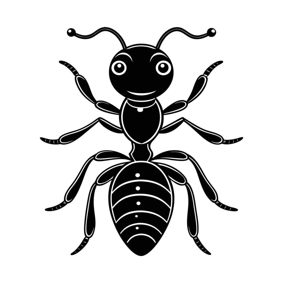 Cute Ant Icon Silhouette Fun and Playful Insect Design vector