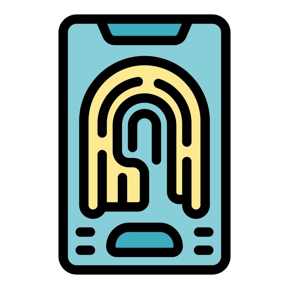 Smartphone scanning fingerprint for user authentication vector