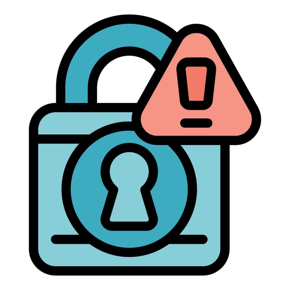 Padlock showing warning sign for security breach threat vector