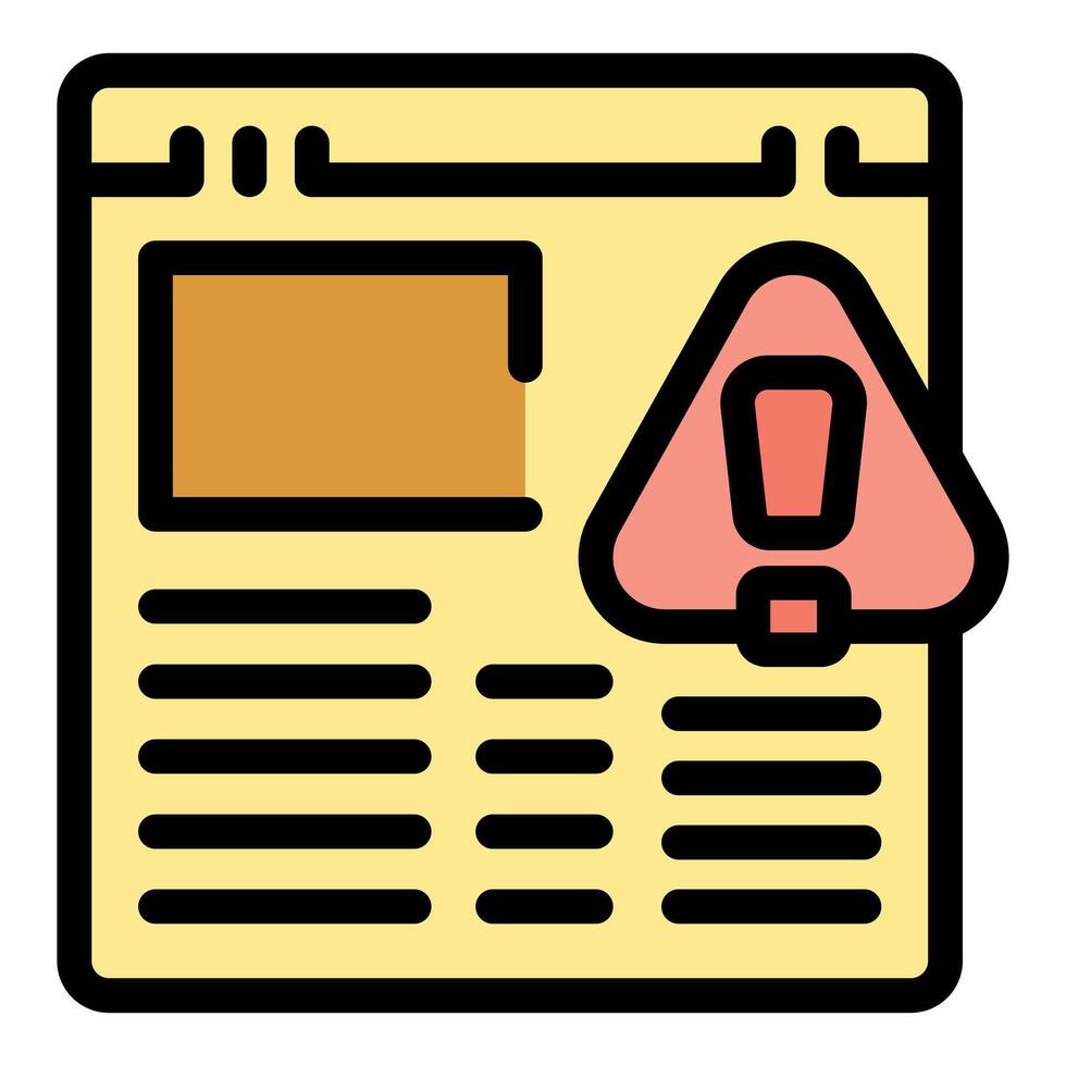 Website alert showing warning message with exclamation mark vector