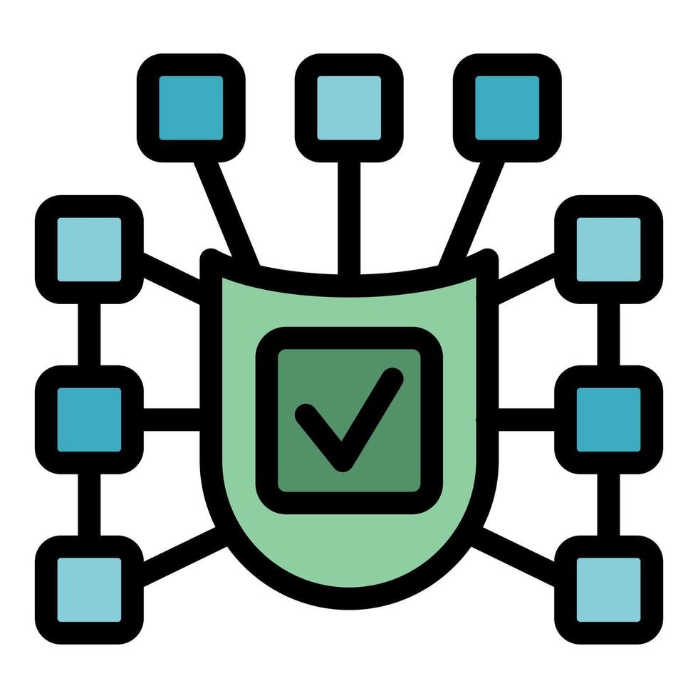 Secure network connection showing data protection and cybersecurity vector
