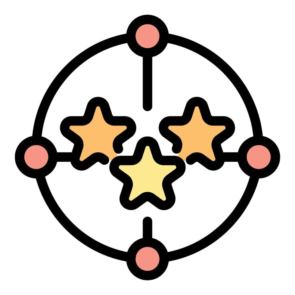 Global network connecting stars, concept of success and achievement vector