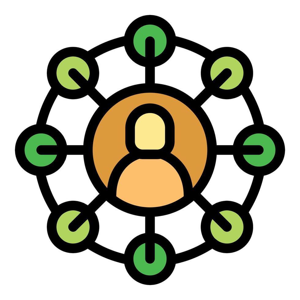 Businessman managing connections in a network marketing scheme vector