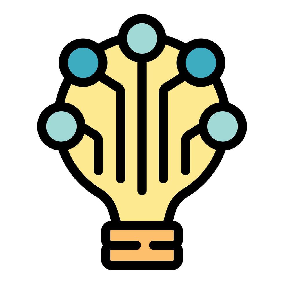 Light bulb connecting circuit board points representing innovative idea vector