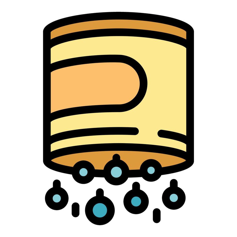 This is an open metal jar dropping blueberries vector