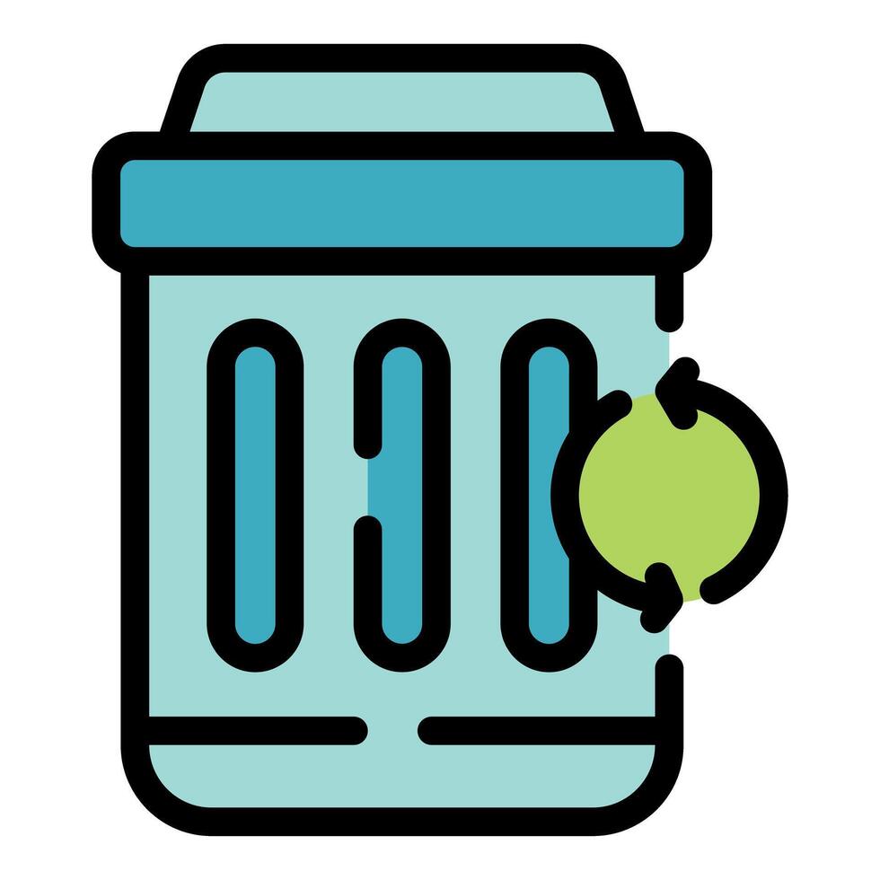Garbage bin with recycle sign showing waste recycling concept vector