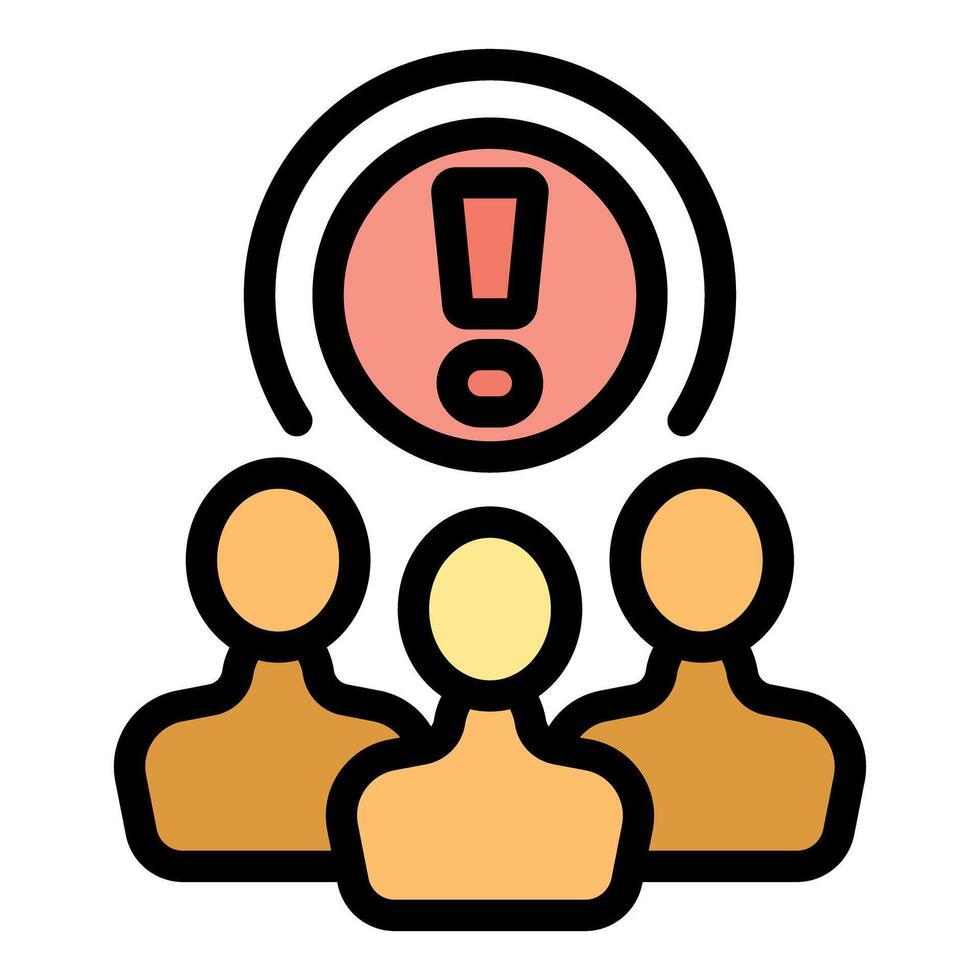 People facing problem thinking about solution finding new idea under exclamation mark vector