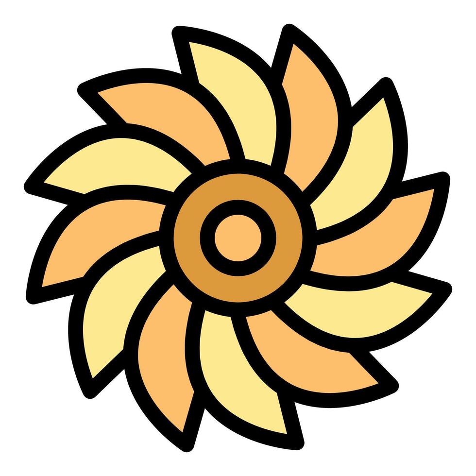 Turbine icon showing rotating blades generating renewable energy vector