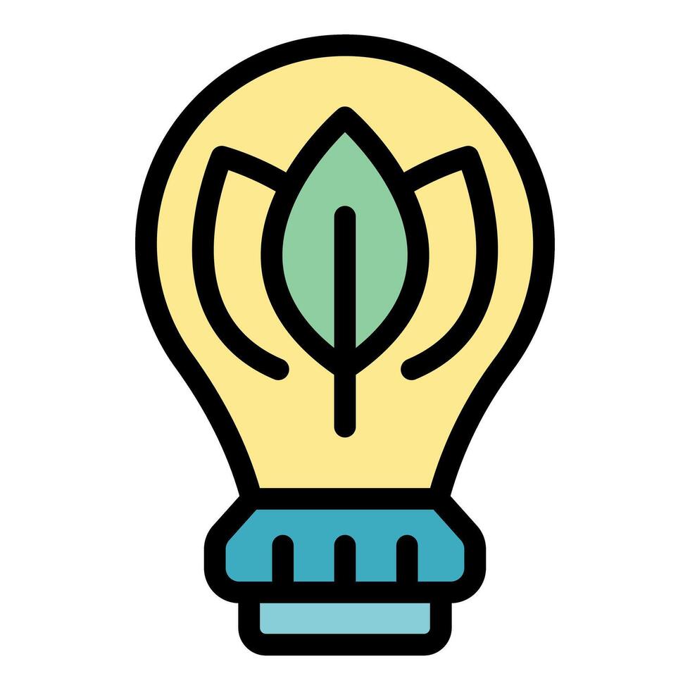 Light bulb with leaf representing green energy and innovation vector
