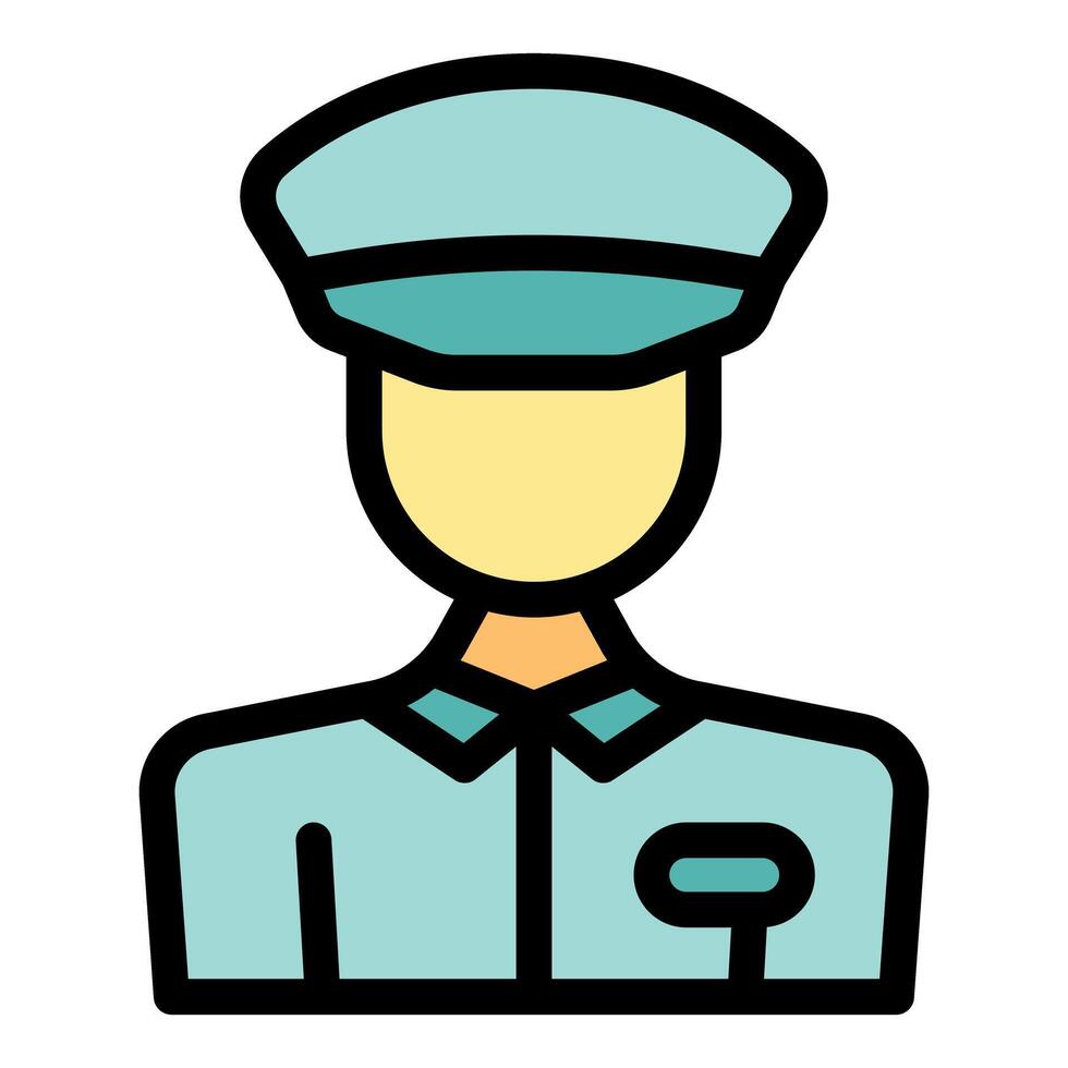 Parking guard wearing uniform with badge standing vector