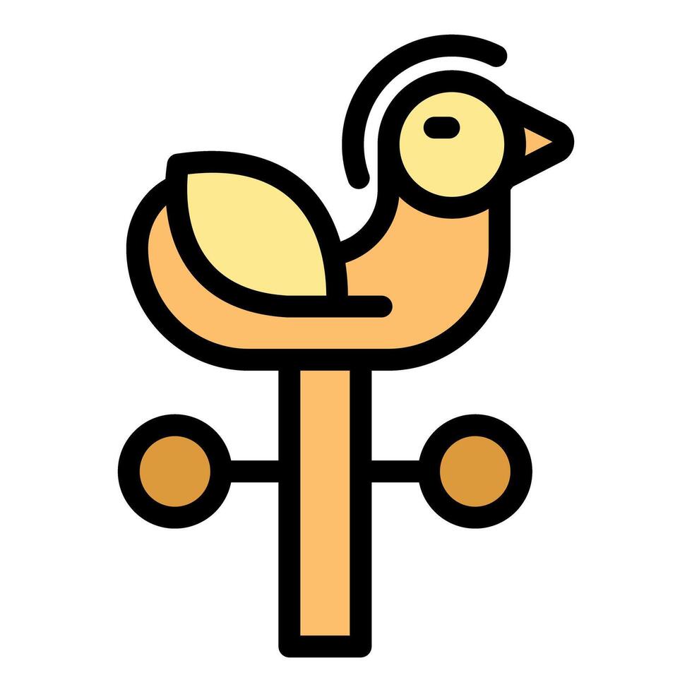 Weather vane with rooster showing wind direction vector