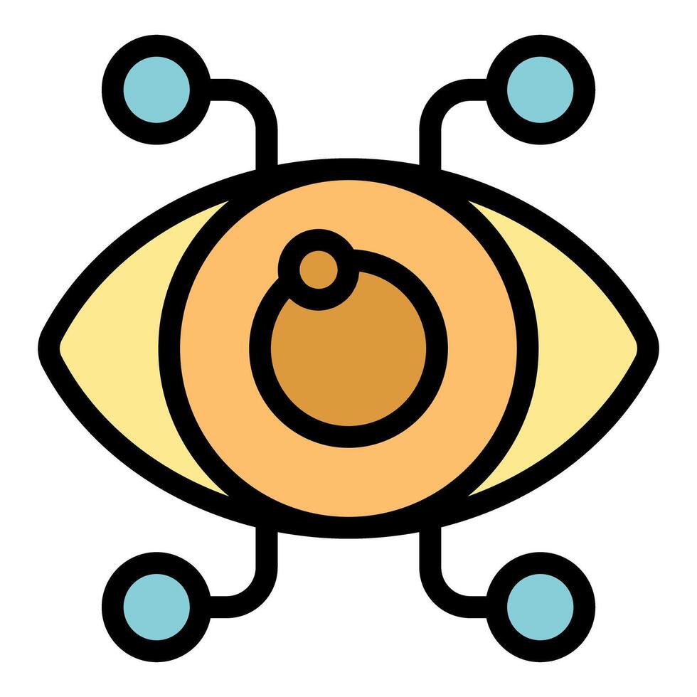 Eye showing data analysis system connecting information vector