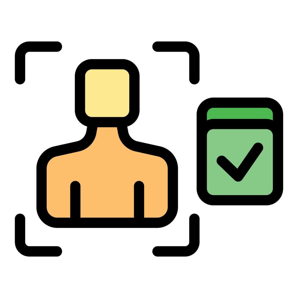 Body scan technology showing green tick symbol for approval vector