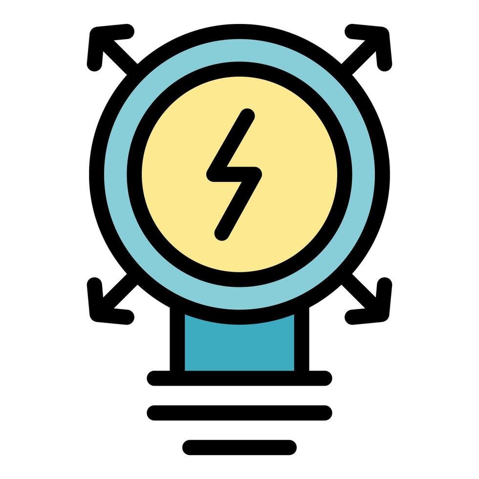 Light bulb with arrows pointing to center representing brainstorming session vector