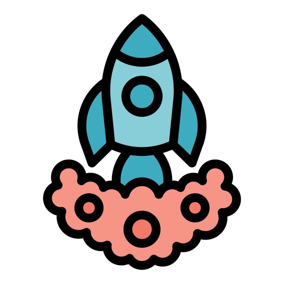 Blue rocket launching from human brain representing new idea vector
