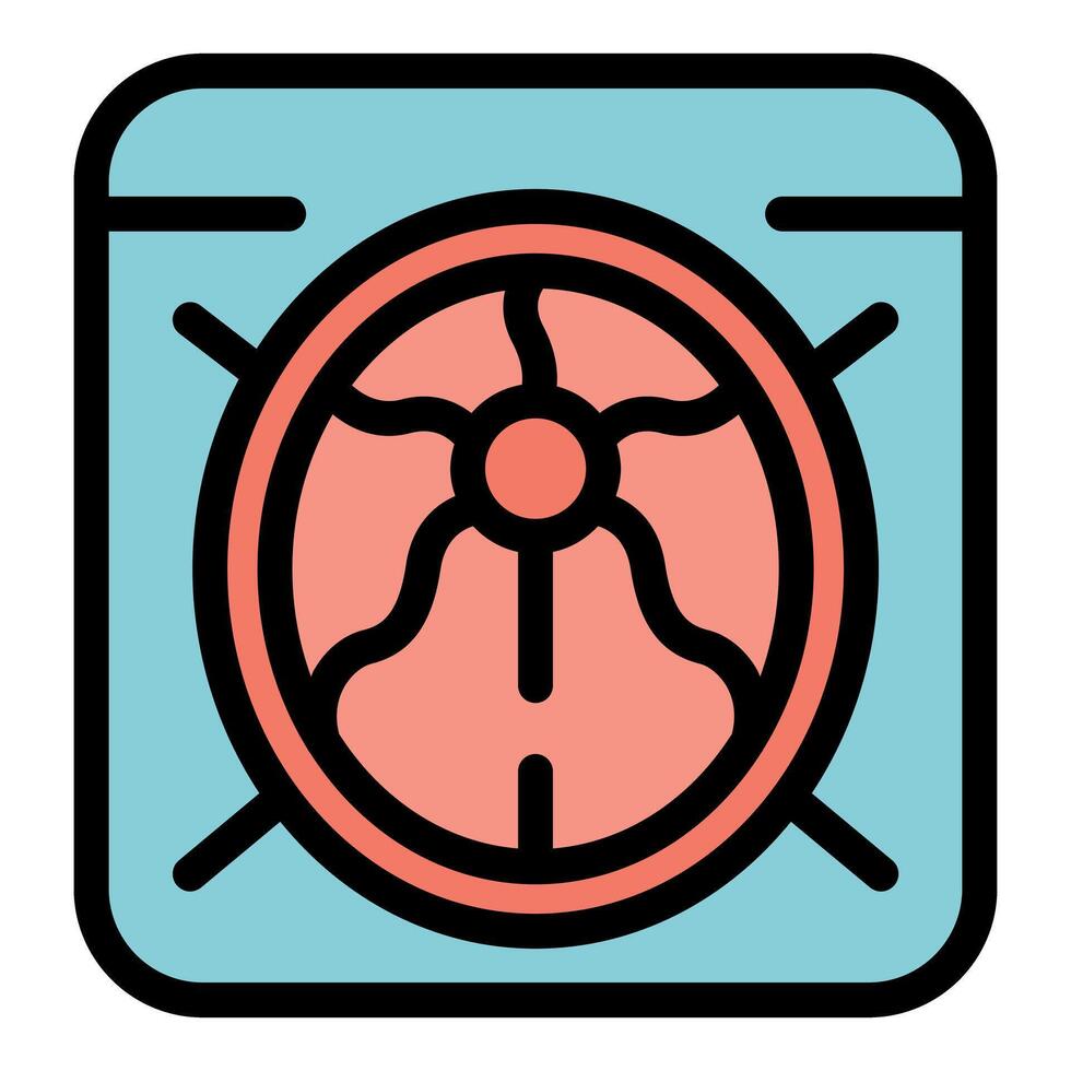 Mri scan showing human brain with neural activity icon vector