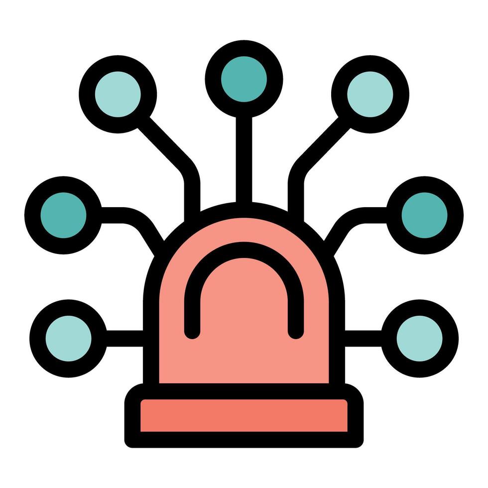 Server icon showing network hub with multiple connections vector