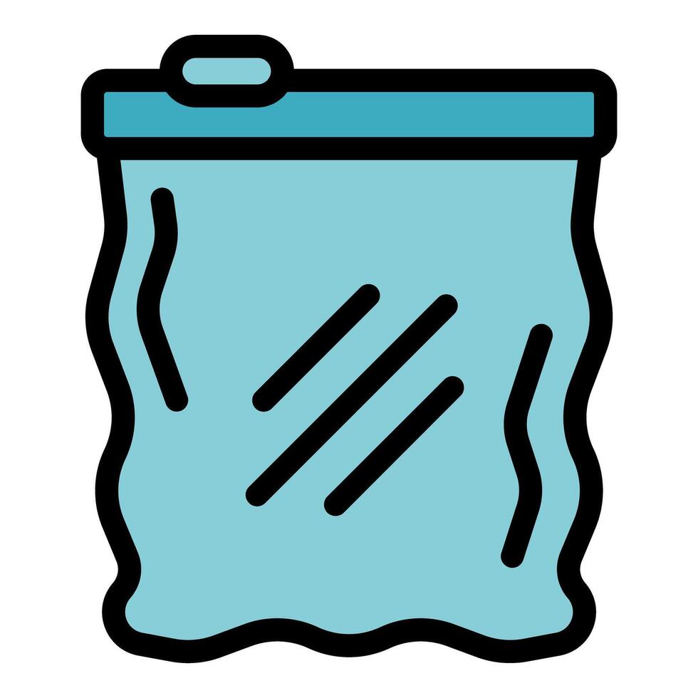 Reusable silicon bag with zipper showing zero waste lifestyle vector