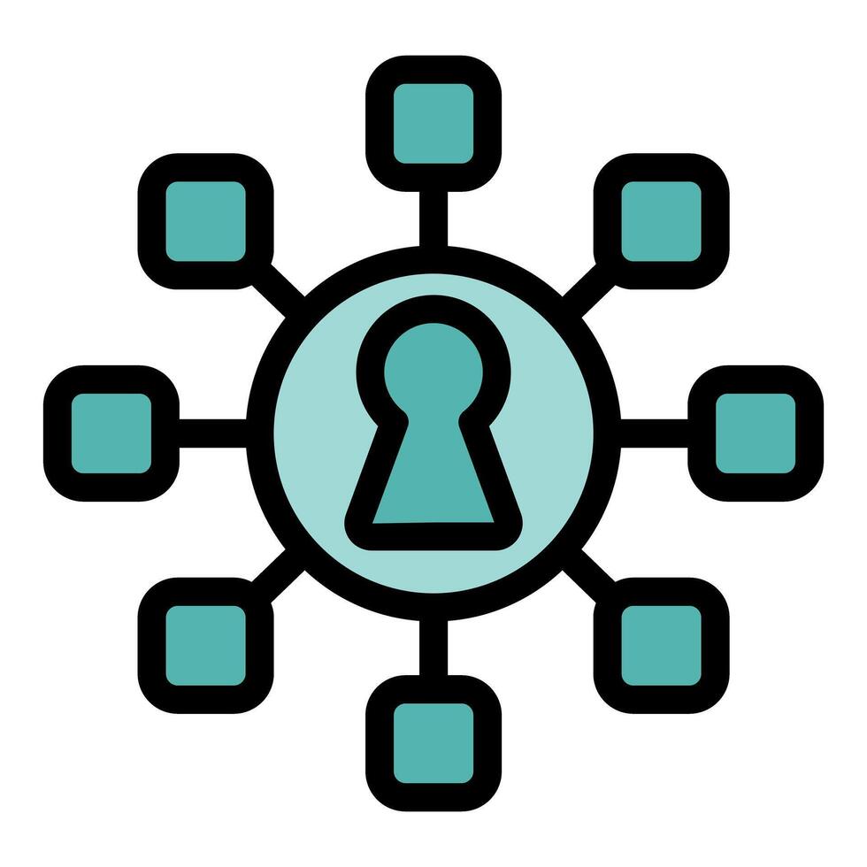 Key person access control system management concept icon vector