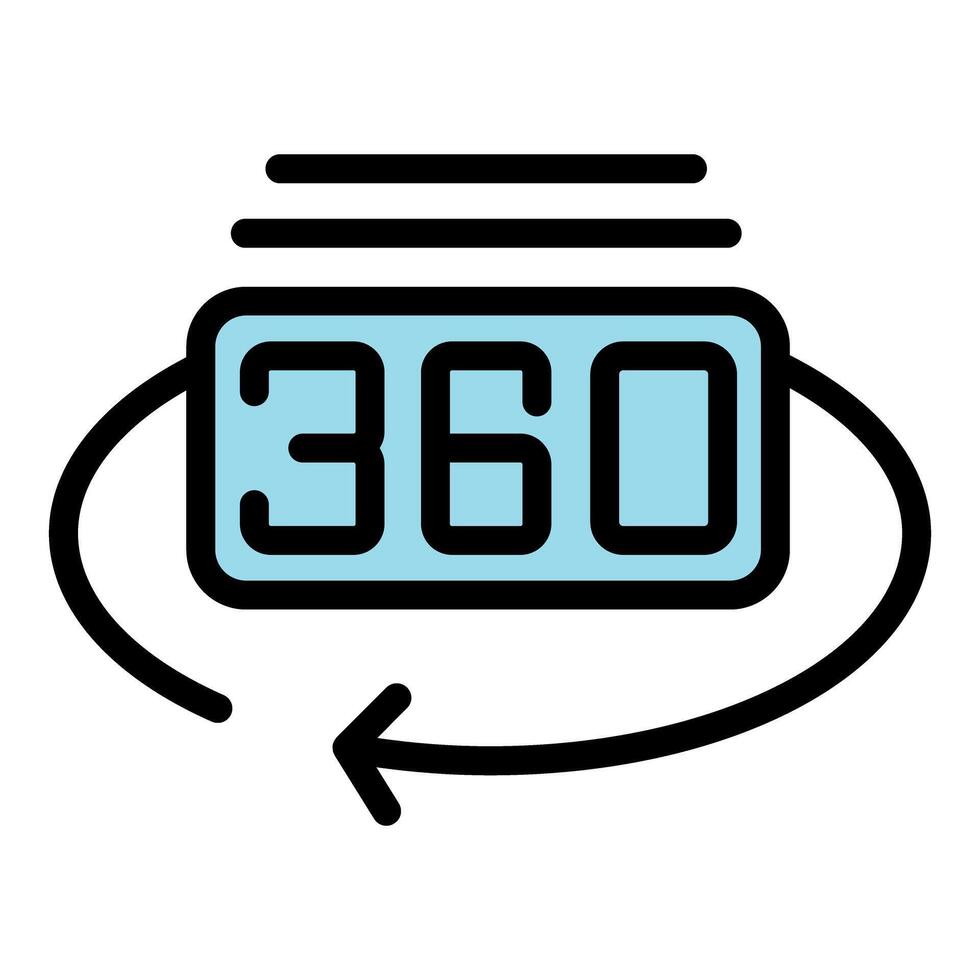 360 degrees rotation icon showing virtual reality feature vector