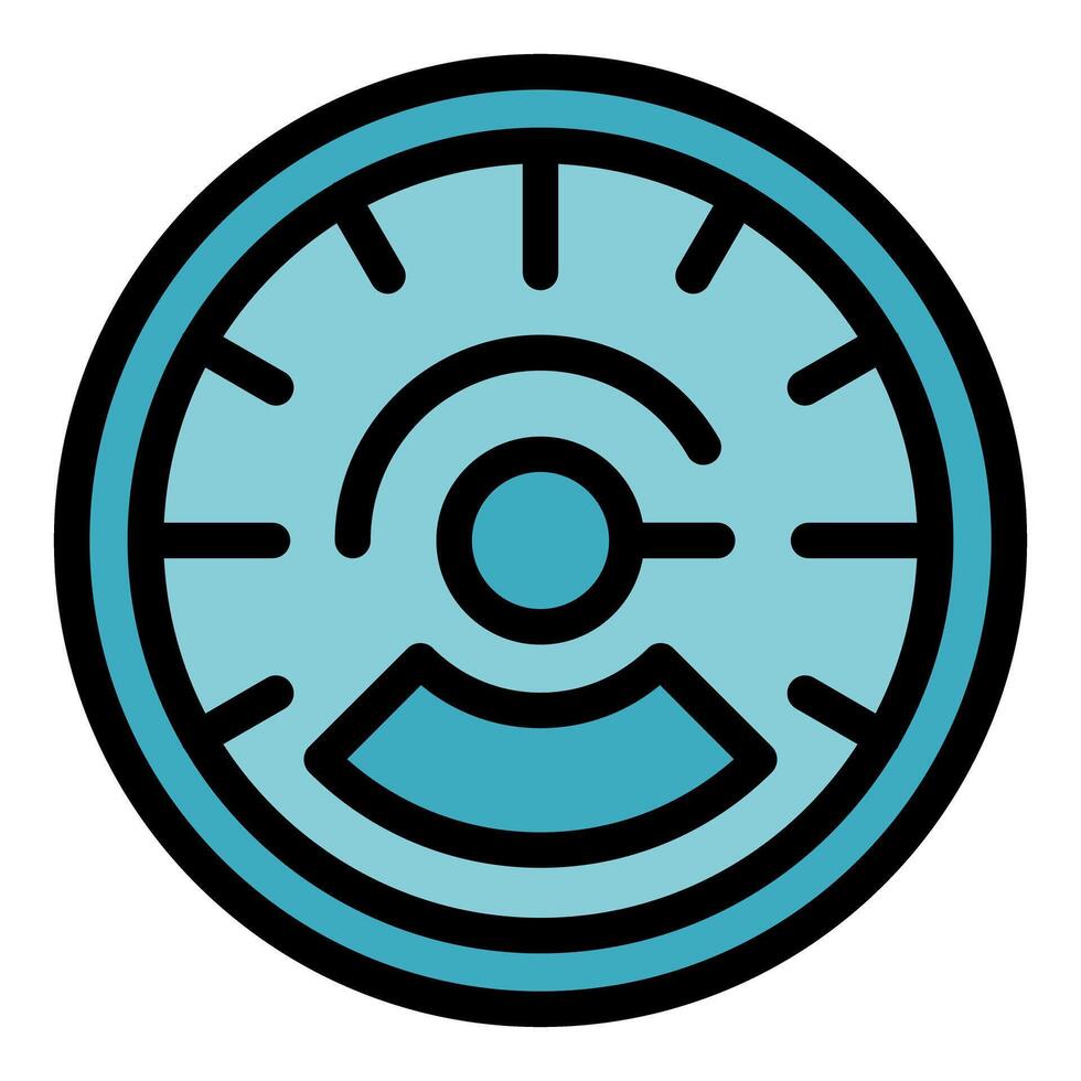 Blue speedometer icon showing vehicle performance vector