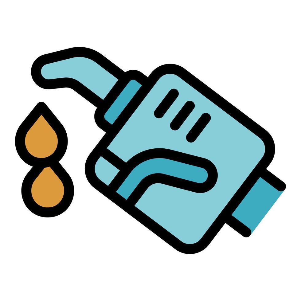 Plastic bottle pouring motor oil for car maintenance vector