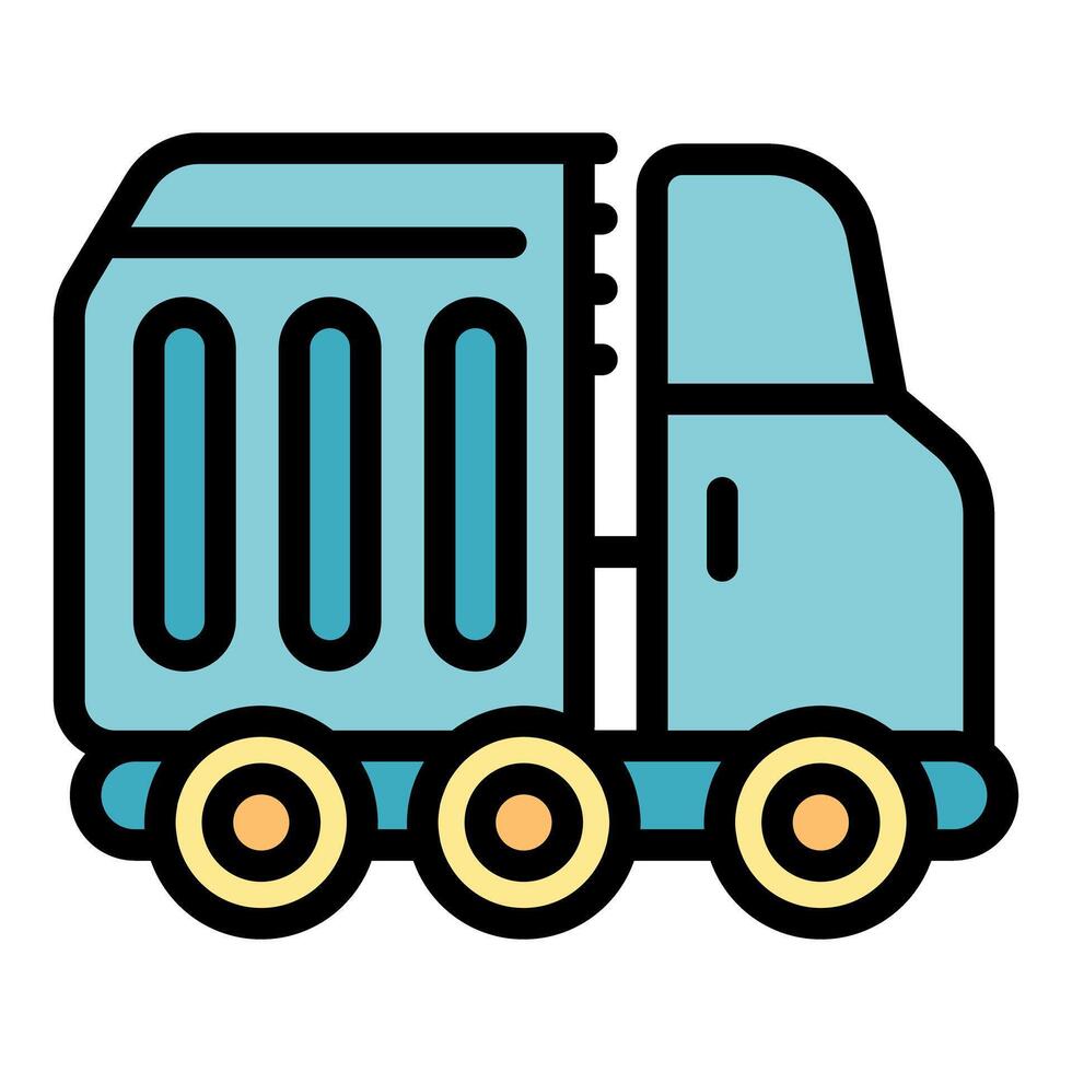Garbage truck carrying waste for recycling and disposal illustration vector