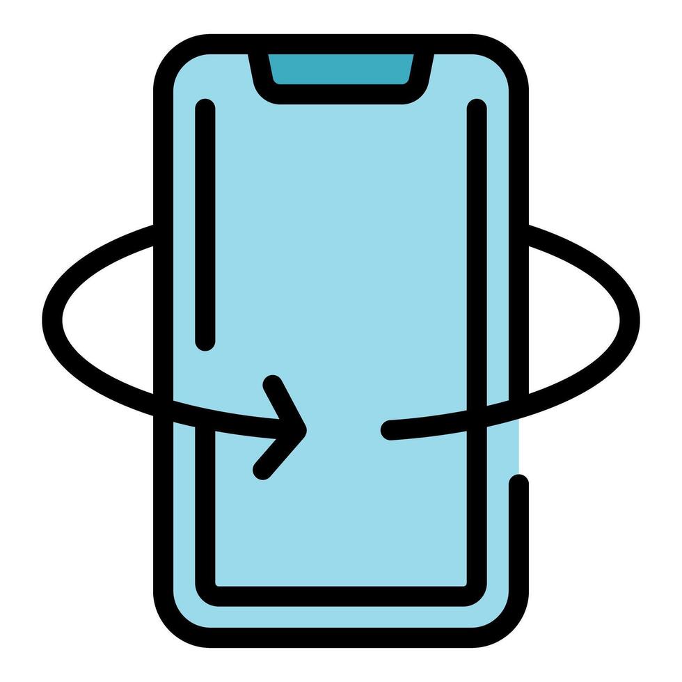 Smartphone showing rotating screen feature icon vector