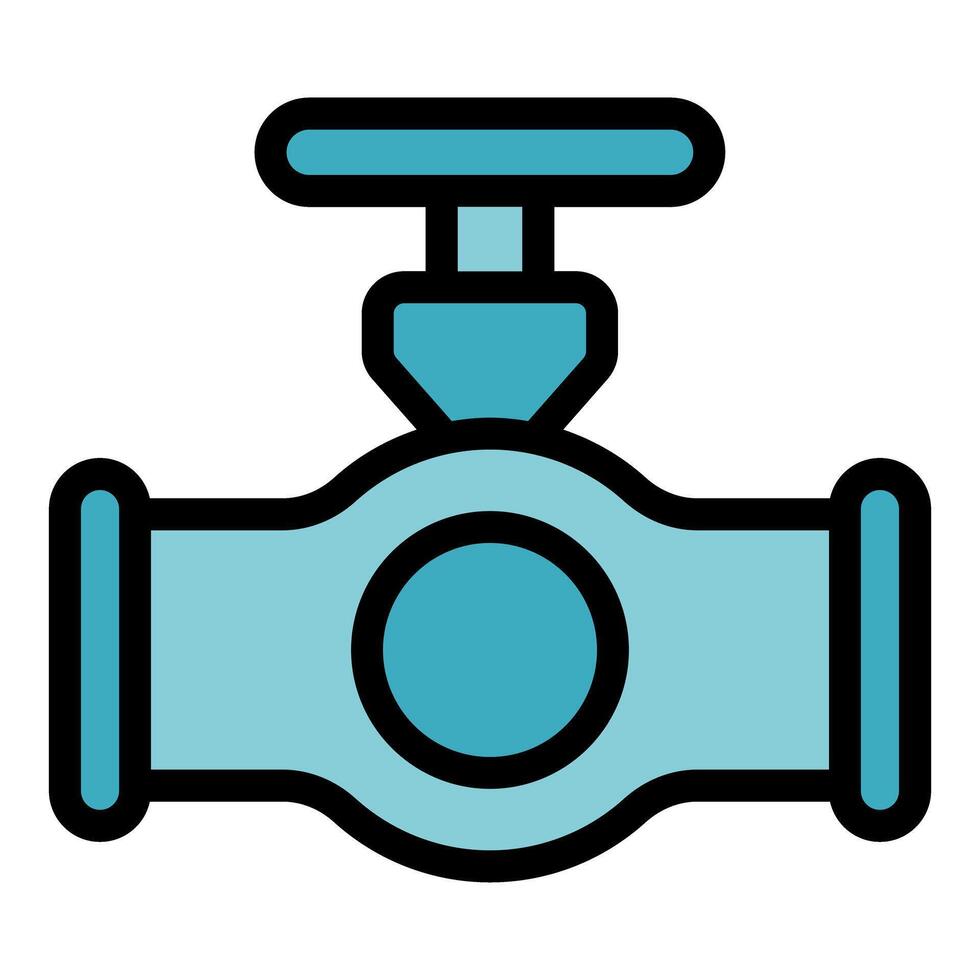 Blue pipeline with a valve is isolating flow vector