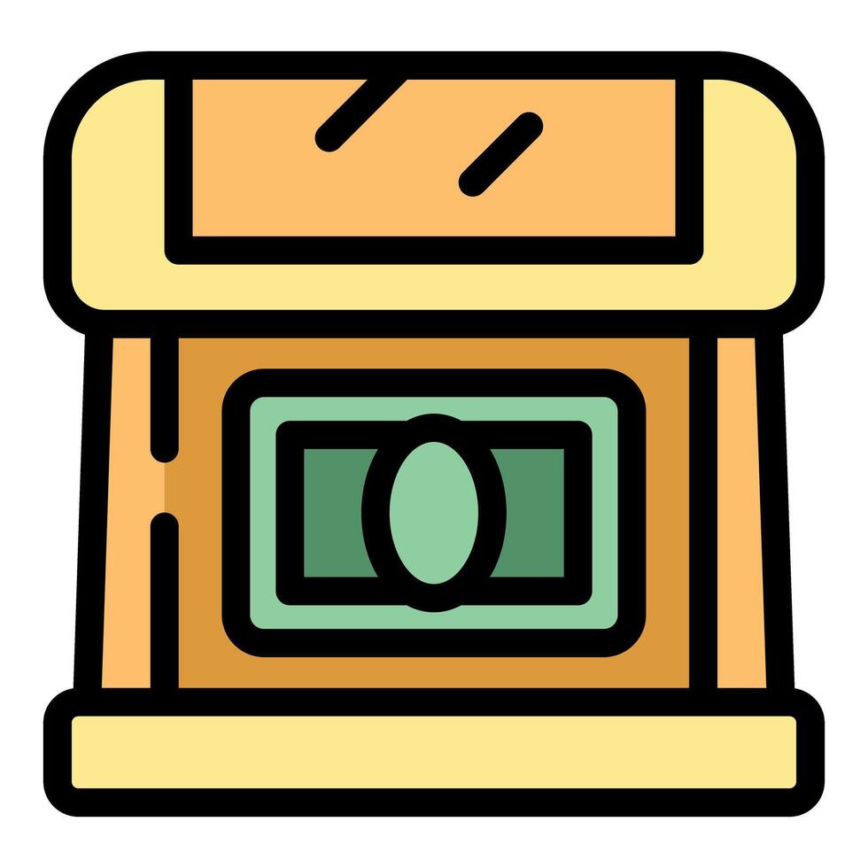 Bank vault protecting money and valuables inside secure building vector
