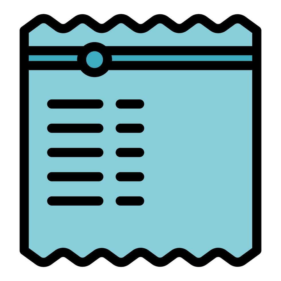 Blue paper bill icon representing payment for services rendered vector