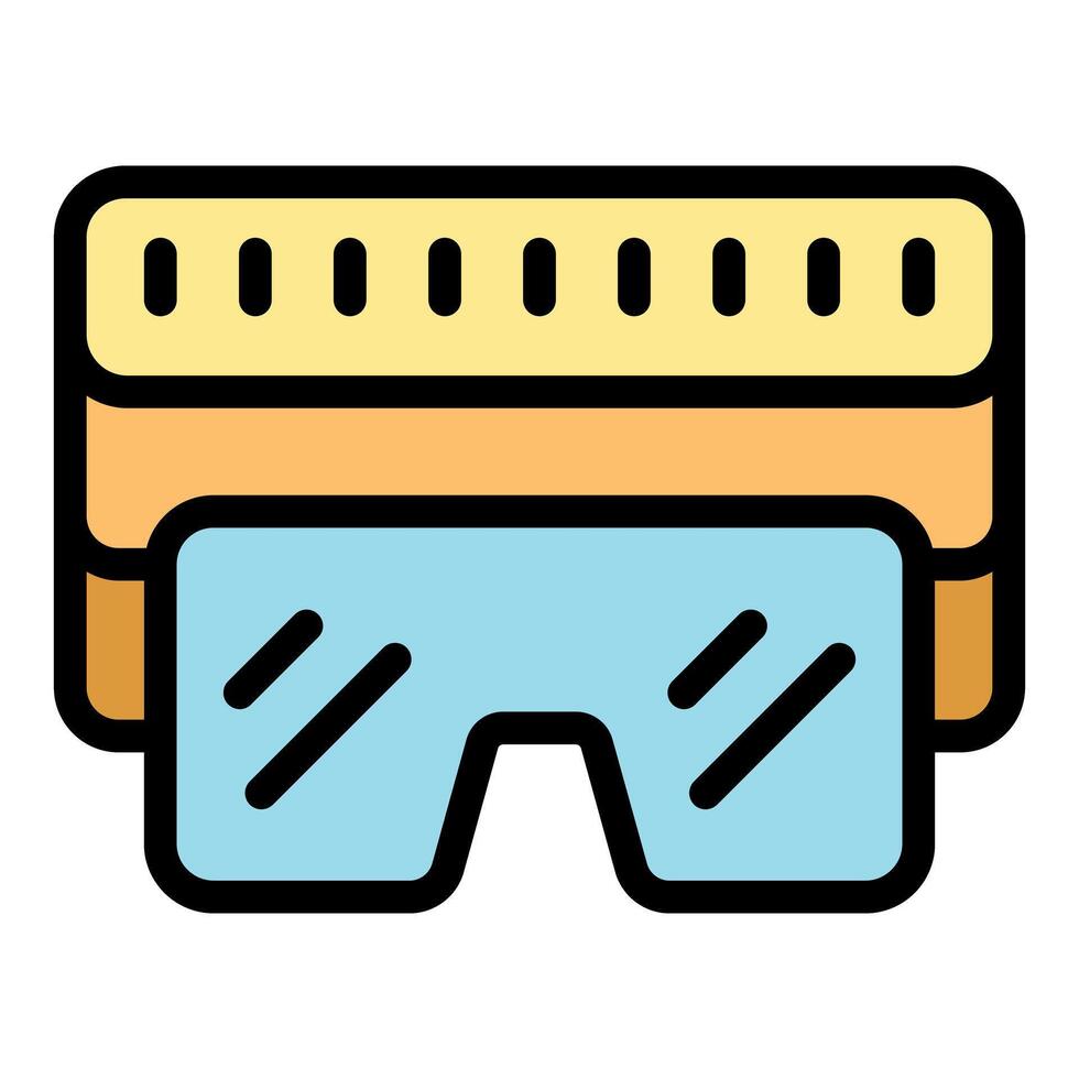 Vr glasses device representing virtual reality experience vector