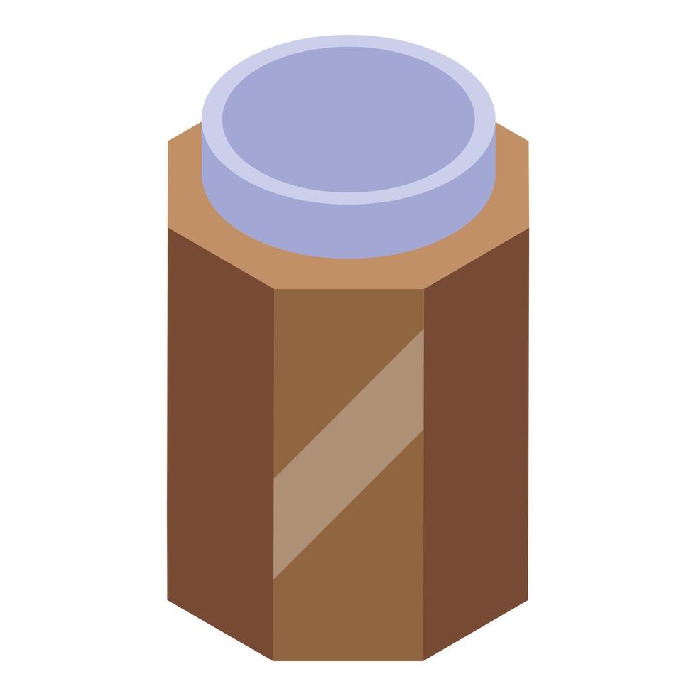 Modern trash can with open top showing inside isometric view vector