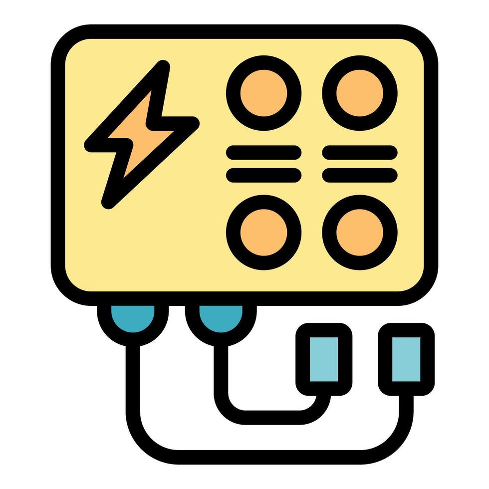 Electric generator providing power supply with connected wires vector