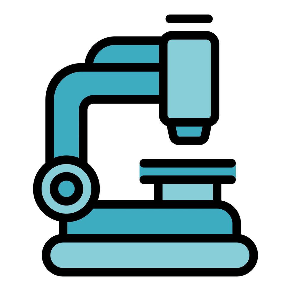 Laboratory microscope focusing on sample on glass slide vector