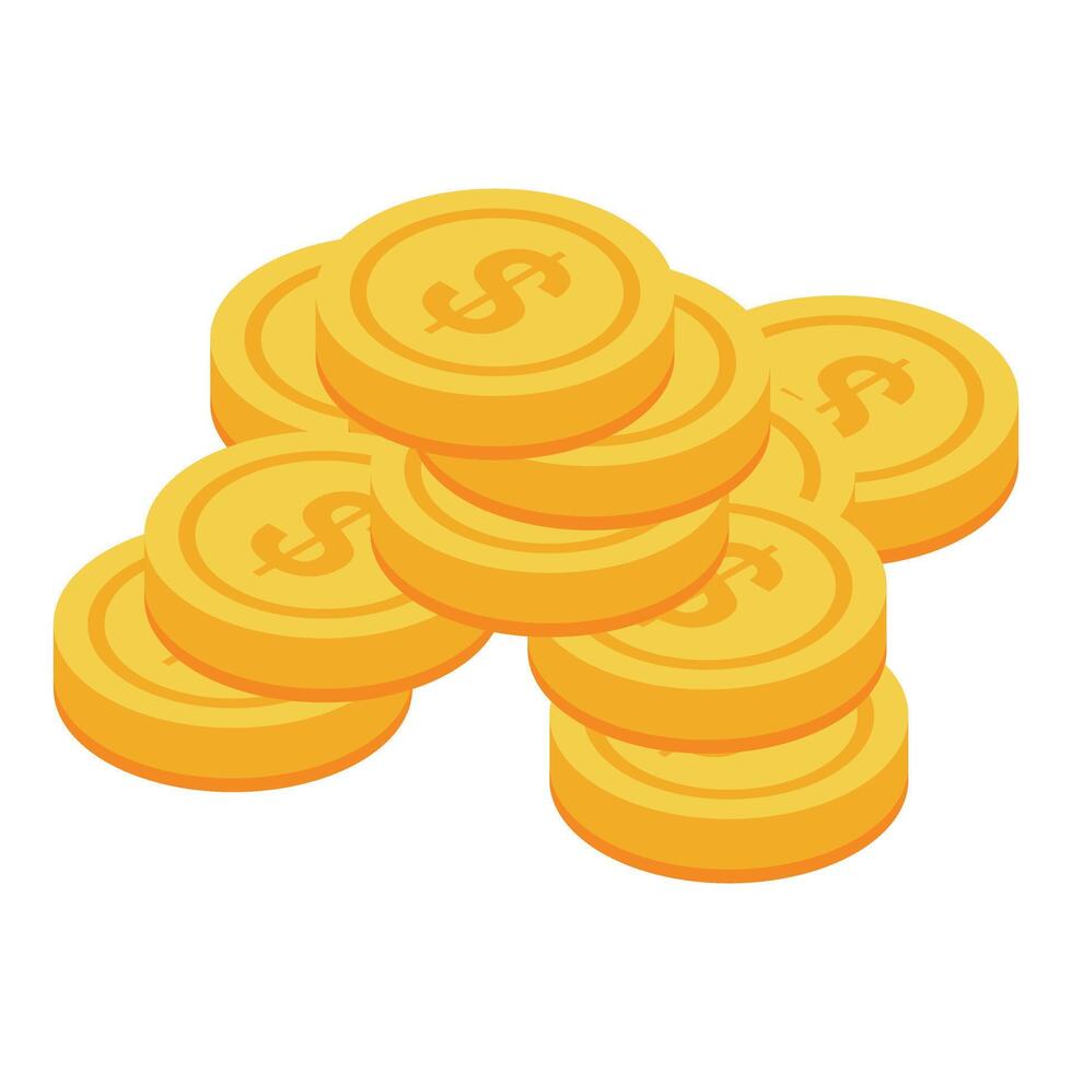 Golden coins stack representing savings wealth and investment vector