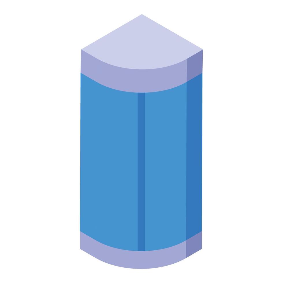 Modern office building corner entrance isometric icon vector