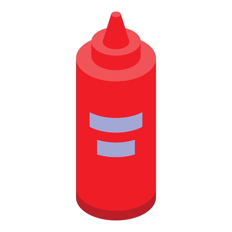 Plastic bottle dispenser pump for ketchup mayonnaise mustard sauce cream container in isometric view vector
