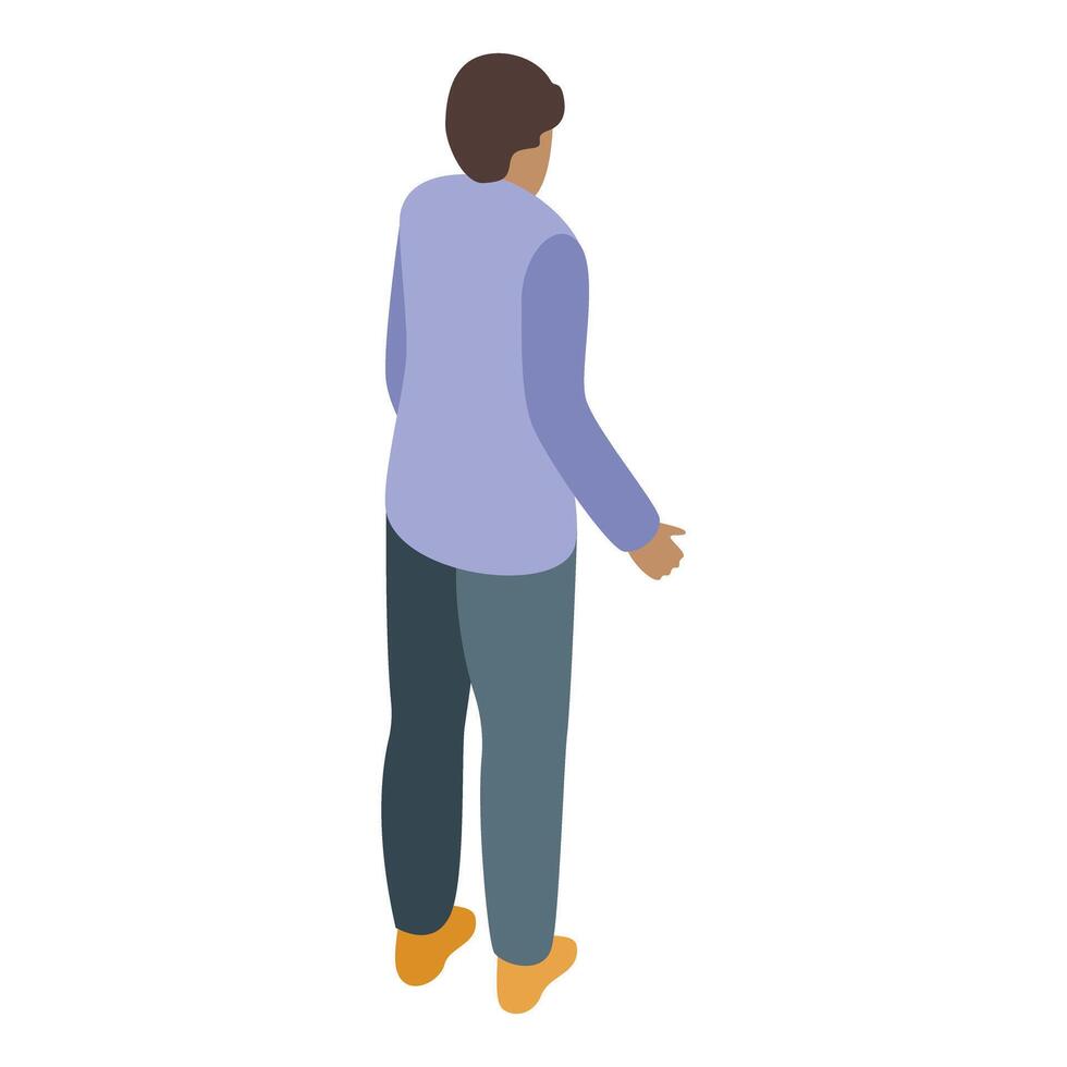 Young man is standing and gesturing with his hand vector