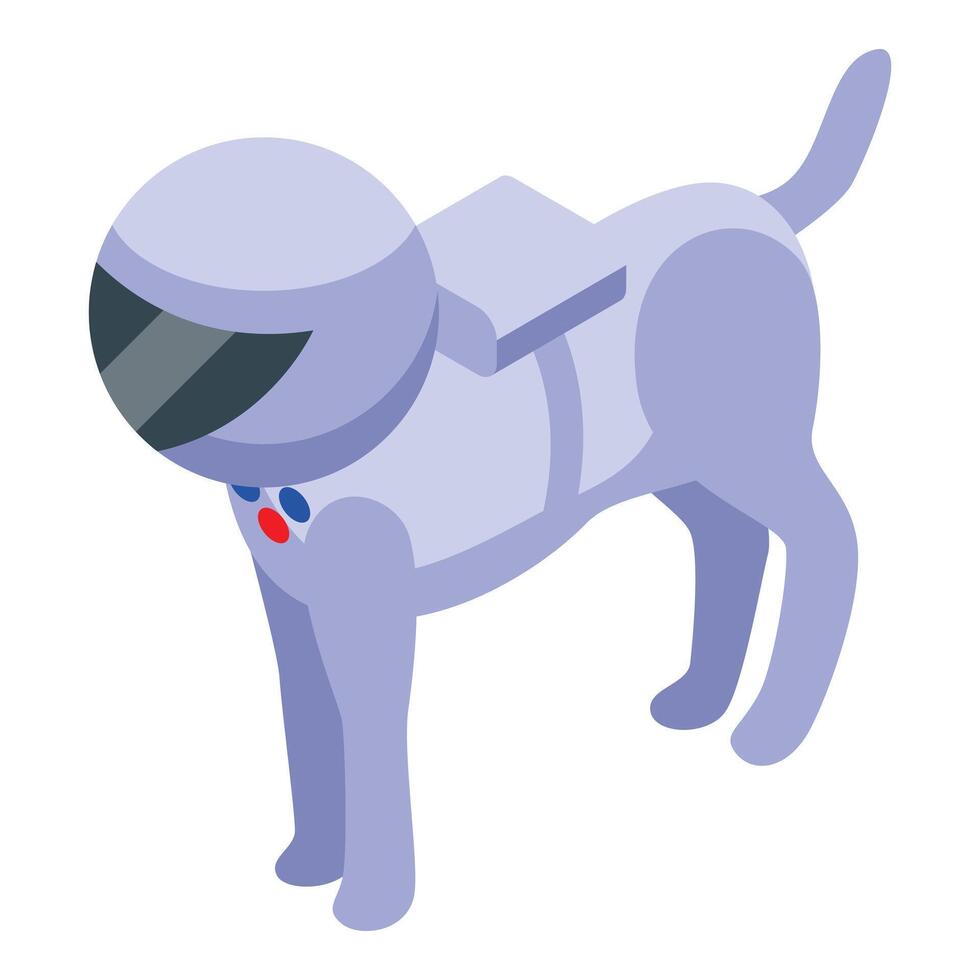 Space dog wearing astronaut suit standing on four legs vector