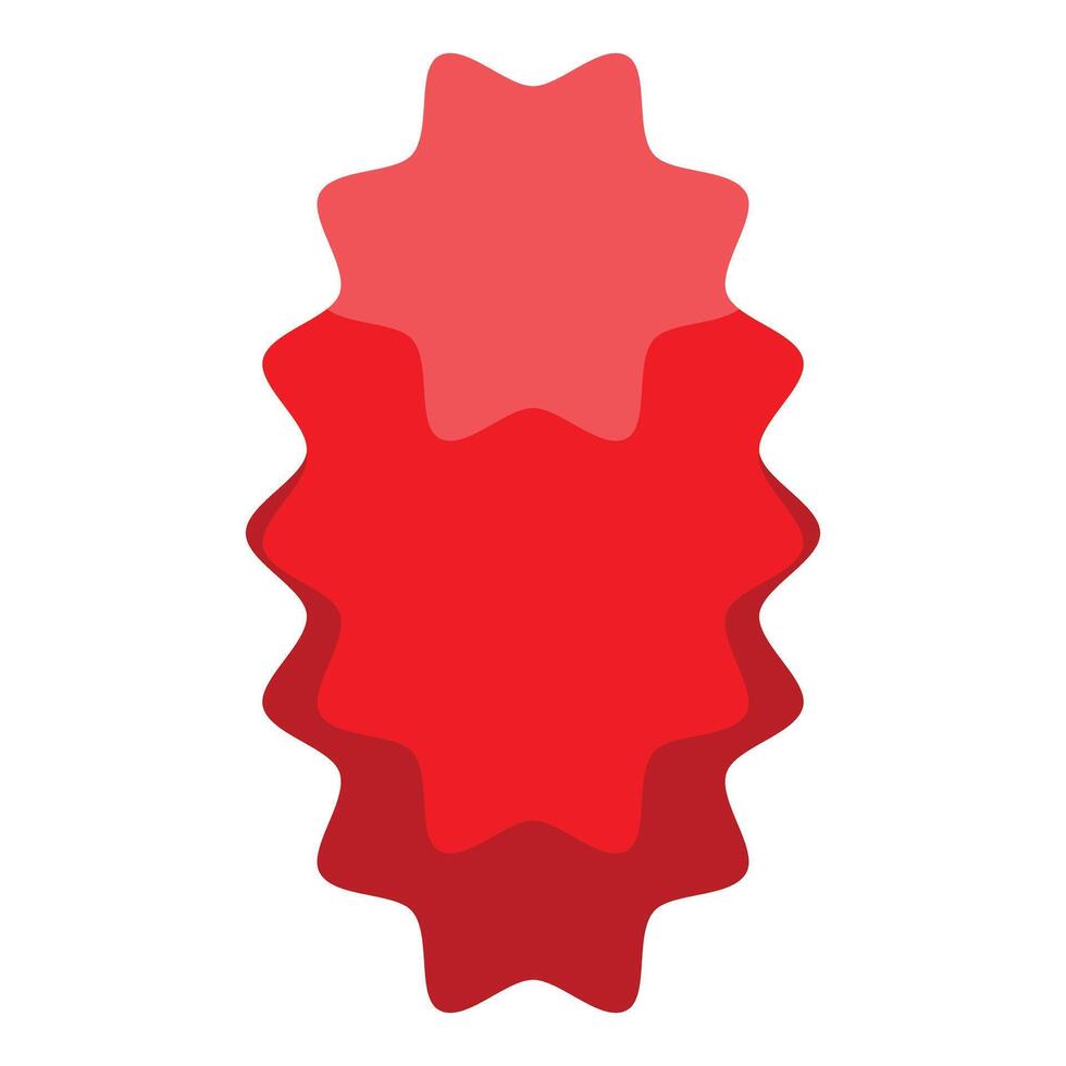 Red starburst shape creating three dimensional effect vector