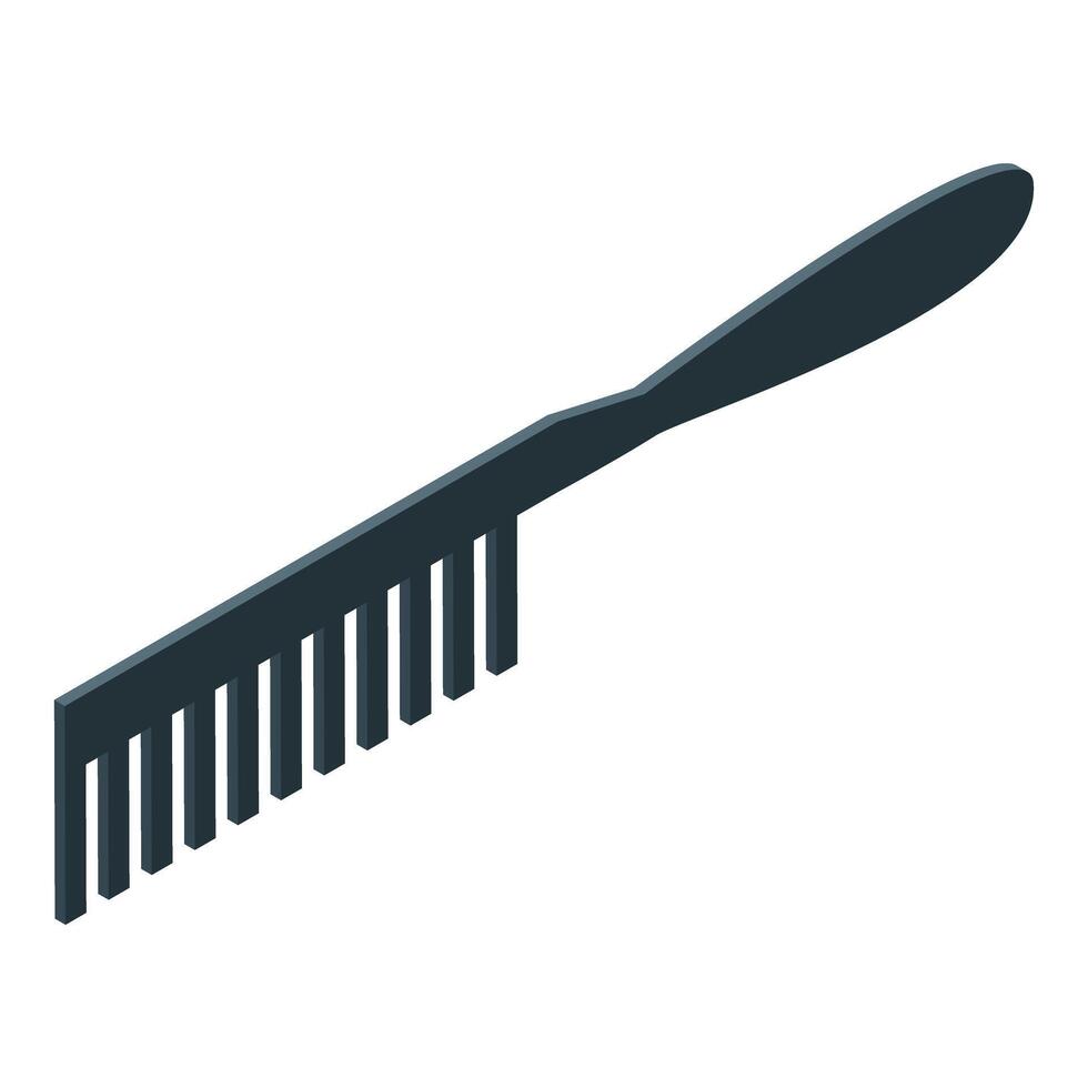 Black plastic hair comb lying isolated on white background vector